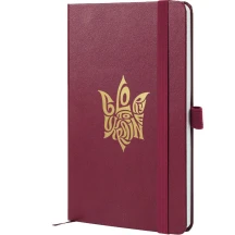 Книга записна Axent Partner "Glory" 125 х 195 мм, 96 аркушів, клітинка, на гумці, винна 8201-46-4-A