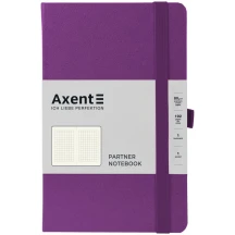 Книга записна Axent Partner 125 х 195 мм, 96 аркушів, клітинка, на гумці, пурпурна 8201-17-A