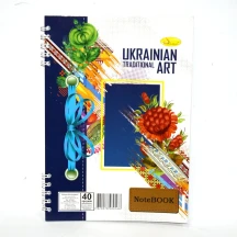 Блокнот Апельсин А5 40 аркушів, папір офсетний 60г/м2, клітинка, спіраль збоку‚ зверху, лак Б-Л5-40,В-Л5-40 — фото 4
