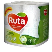 Туалетний папір RUTA Classic білий 8 штук в упаковці 0488 116.04.007