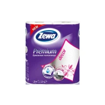Рушники паперові ZEWA Premium decor 2 шари, 2 штуки в упаковці ,білі з декором, міцні, 60 аркушів 144122