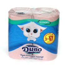 Туалетний папір ДИВО SOFT 2-х шаровий  4 штуки в упаковці