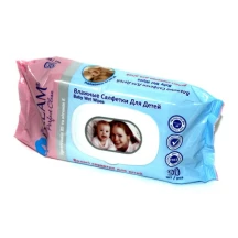 Серветки вологі Air DREAM Baby Wet Wipes 90 штук в упаковці, дитячі з клапаном 350370