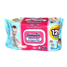 Серветки вологі Ultra COMPACT Angels Wet Towels дитячі 120 штук, з клапаном WW-120