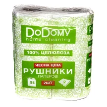 Рушники паперові DoDomy 2 рулони 2-х шарові