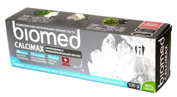 Зубна паста BIOMED комплексна натуральна не містить фтору, 100 мл — фото 2