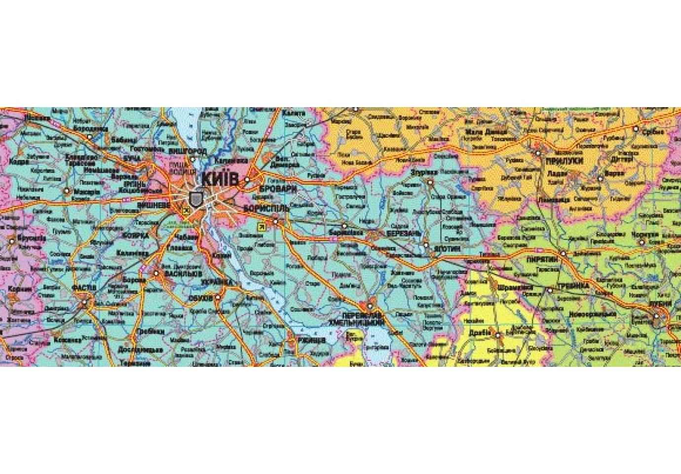 Карта України - адміністративний поділ М1 : 1 250 000, 105 х 75 см, картон