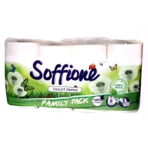 Туалетний папір ТМ SOFFIONE Family pack 3 шари, 8 штук в упаковці