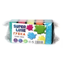 Губка для посуду SUPER LUXE 5 штук в упаковці,  пориста 10019