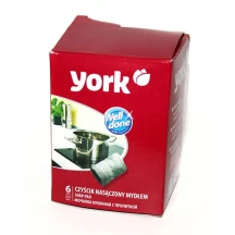 Губка для кухні YORK просочена милом, 6 штук в упаковці 005010