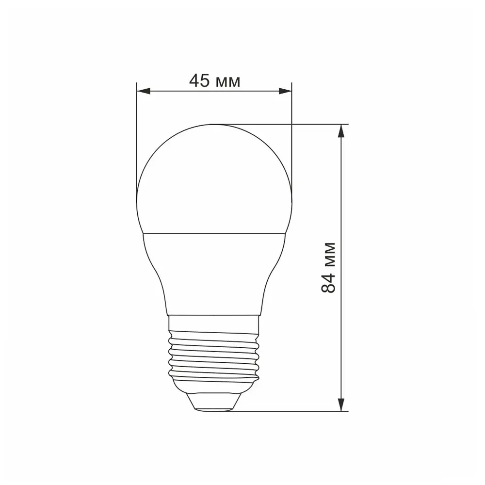 Cвітлодіодна лампа Videx led G45e 7W E27 3000 k 220V VL-G45e-07273 — фото 3