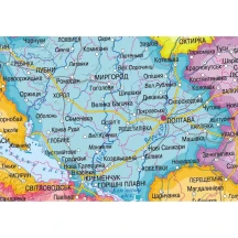 Карта України - адміністративний поділ М1 : 2 200 000, 65 х 45 см, ілюстрована, картон, планки — фото 2