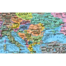 Карта світу - політична М1 : 22 000 000, 160 х 110 см, картон, планки — фото 2