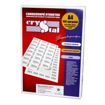Этикетки самоклеящиеся Crystal А4, 27 этикеток 70 х 31,5 мм, 100 листов 16.6759