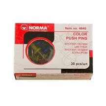 Кнопки - гвоздики Norma цветные‚ 30 штук, ассорти 4840N — фото 2