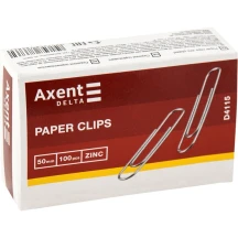 Скріпки оцинковані Axent, 50 мм, 100  штук D4115