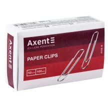 Скріпки нікельовані Axent, 50 мм, 100  штук 4102-A