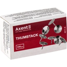 Кнопки канцелярські Axent нікельовані Thumbtack, 100 штук 4211-A — фото 2