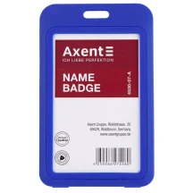 Бейдж Axent вертикальний, 50 х 85 мм, блакитний 4530-07-A
