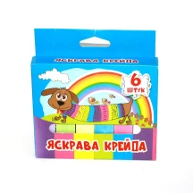 Крейда шкільна кольорова ITEM макси 6 штук, 19 х 19 х 100 мм, у картонній коробці ІТЕМ10019С06