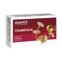 Кнопки канцелярські Axent омідненіі Thumbtack, 100 штук 4212-A — фото 2