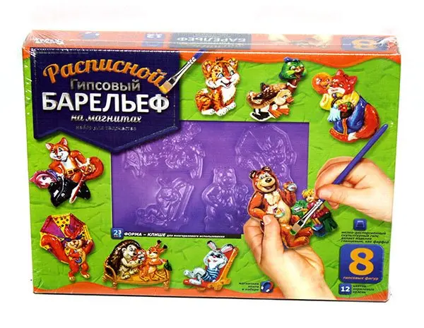 Набір для творчості Danko Toys "Барельєф" гіпсовий, на магнітах, великий 5+, асорті РГБ-02,05 — фото 2