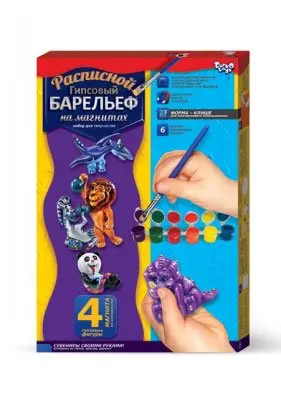 Набор для творчества Danko Toys "Барельеф" гипсовый, на магнитах, малый 8+, ассорти РГБ-02-01...12 — фото 4