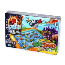 Гра Danko Toys велика настільна "2 в 1" "Кльова рибалка" та "Кінетичний пісок KIDSAND" 3+ KRKS-01-01