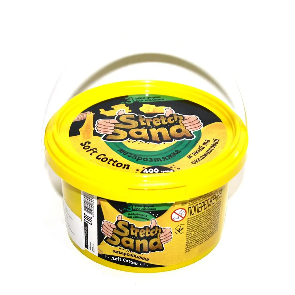 Слайм Danko Toys "Stretch Sand", мега розтяжка, 400 г, пластикове відерце, колір асорті STS-02-01U — фото 3