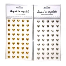 Наклейки - стрази Angel Gifts "Серце 5", колір срібло, золото 441-5