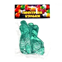 Повітряні кульки Tiki 12" металік зелені, 5 штук в упаковці ТК-53537