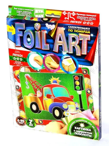 Набір креативної творчості Danko Toys "Аплікація кольоровою фольгою Foil Art", асорті 4+ FAR-01-01,02,06 — фото 4