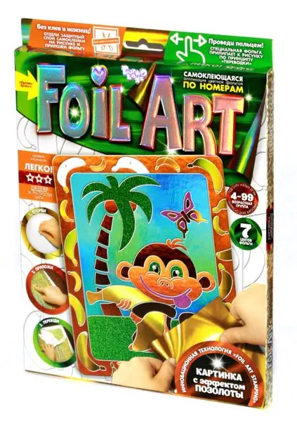 Набір креативної творчості Danko Toys "Аплікація кольоровою фольгою Foil Art", асорті 4+ FAR-01-01,02,06 — фото 6