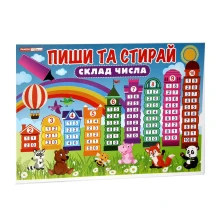 Навчальний тренажер "Пиши та стирай. Склад числа" Ranok 13104221У