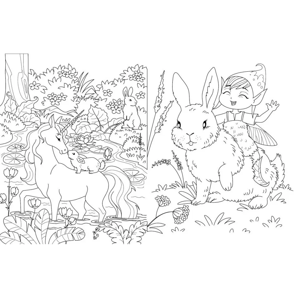 Книга Ranok "Велика книга розмальовок. Єдинороги та феї" С1736009У — фото 2
