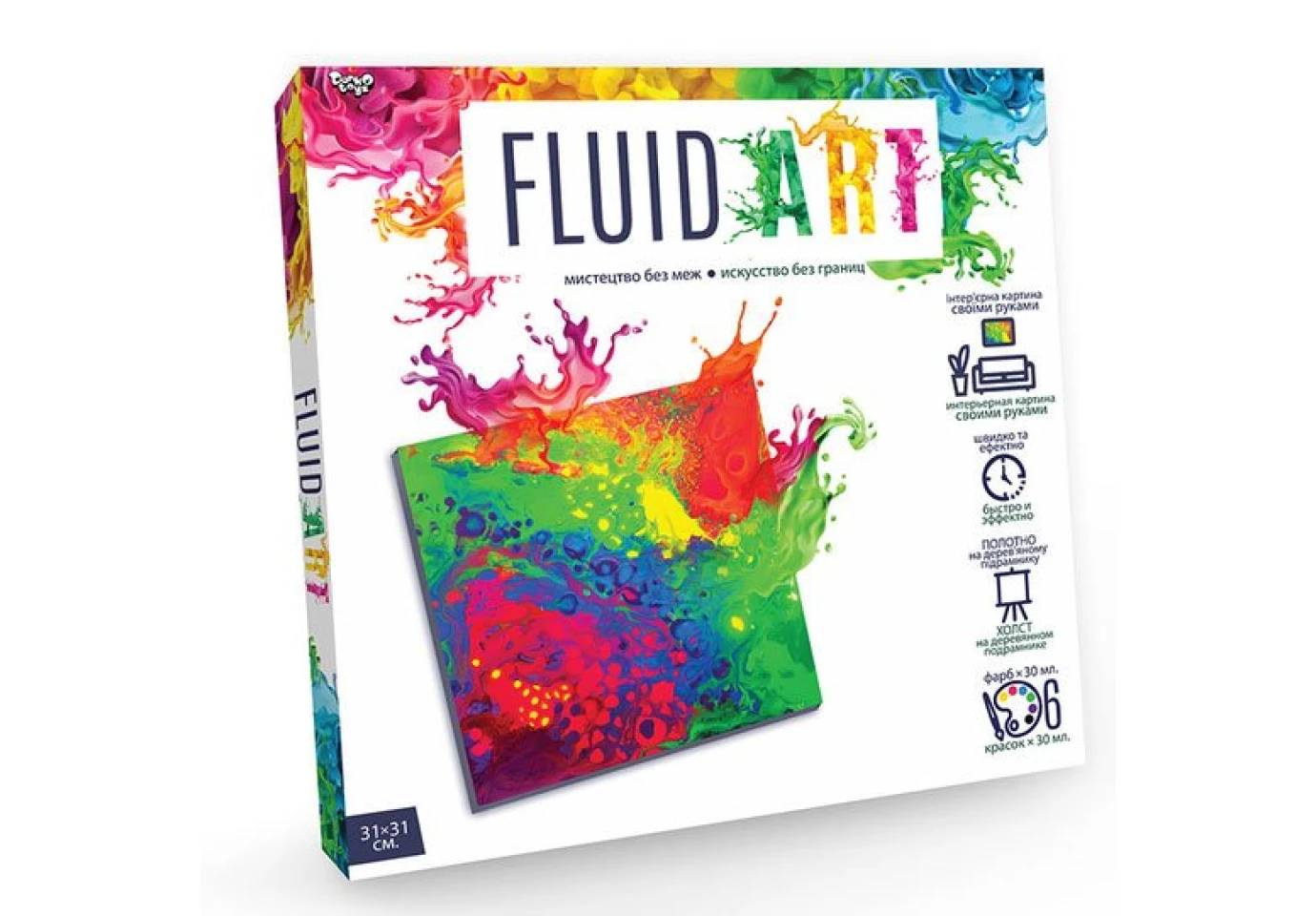 Набор креативного творчества Danko Toys "Fluid Art", ассорти FA-01-01,02,04,05