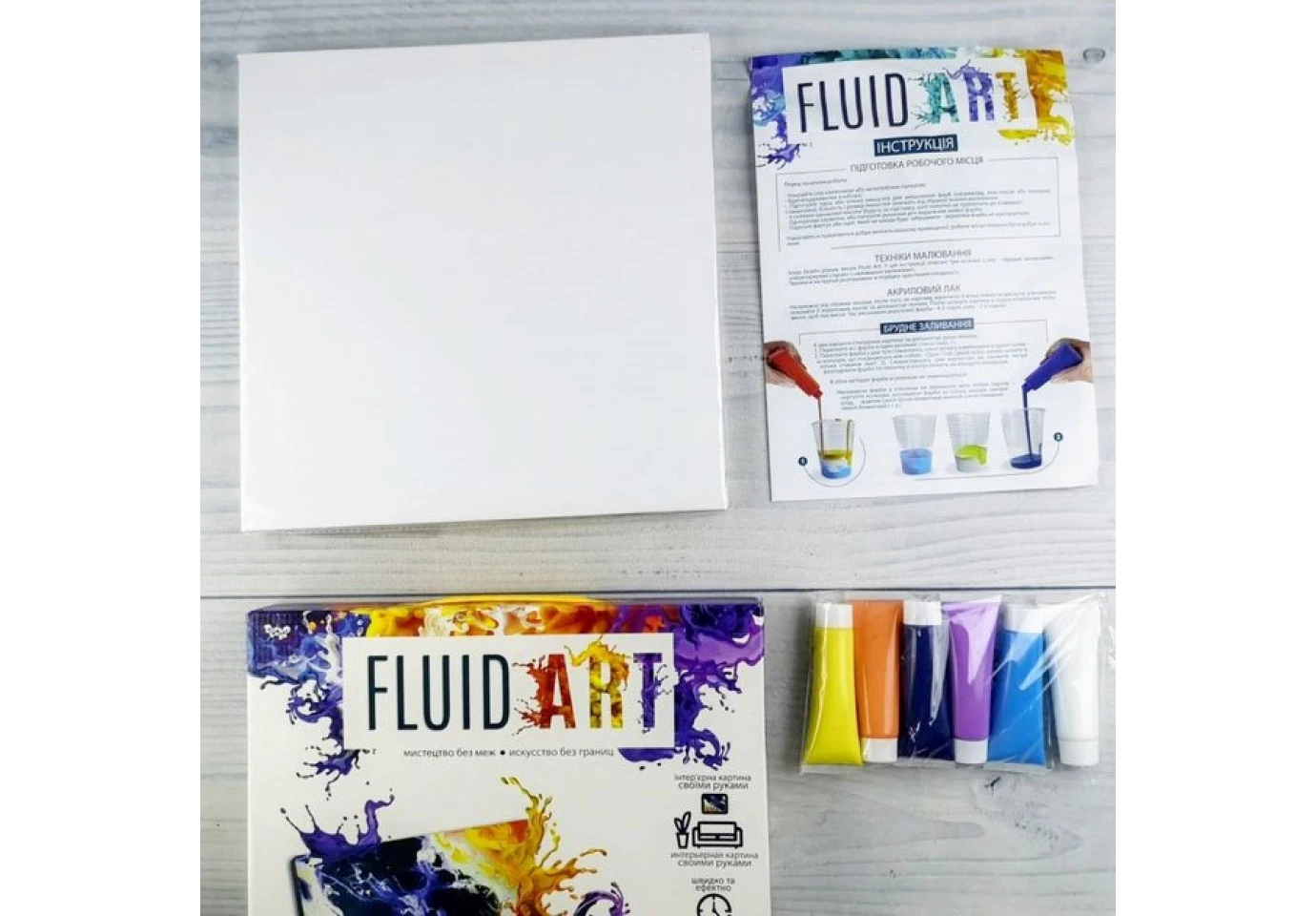 Набор креативного творчества Danko Toys "Fluid Art", ассорти FA-01-01,02,04,05