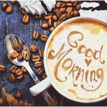 Картина по номерах Ідейка 40 х 40 см "Good morning", полотно, акрилові фарби, пензлики КНО5523