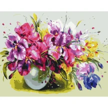 Картина по номерах Art Craft 40 х 50 см "Барвисті іриси", полотно, акрилові фарби, пензлики 13139-АС