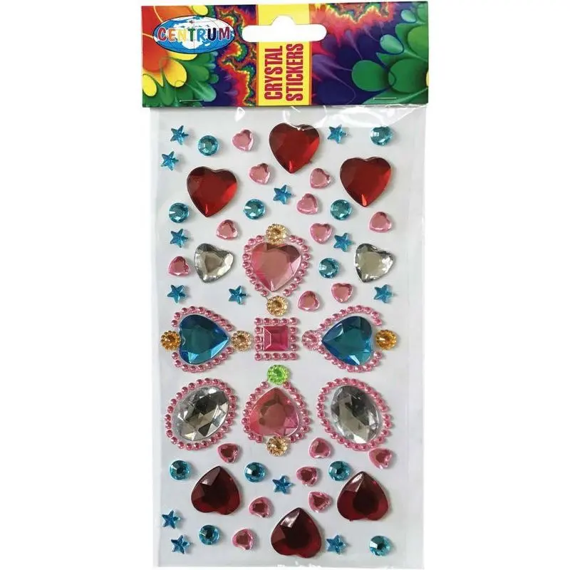 Наклейки Centrum "Crystal stickers" сердечка великіі, пластик, асорті 88071 — фото 3