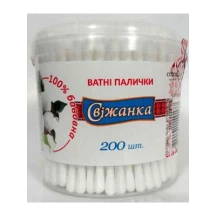 Ватні палички СВІЖАНКА 200 штук у стакані