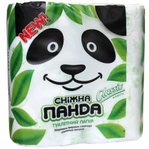 Туалетний папір СНІЖНА ПАНДА Classic, 2 шари, 4 штуки в упаковці 060100245