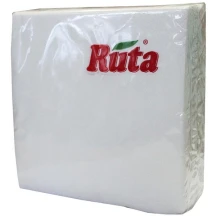 Серветки RUTA 33 х 33, 3-х шарові, 20 штук в упаковці, білі 41638