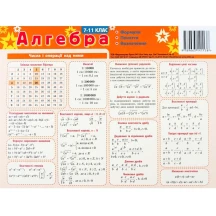 Картонка - подсказка Зирка "Алгебра" 7-11 классы, 20 х 15 см, 4 страницы 66438