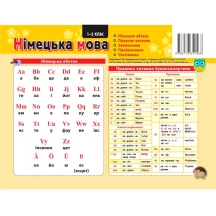 Картонка - підказка Зірка "Німецька мова" 1 клас, 20 х 15 см 109265