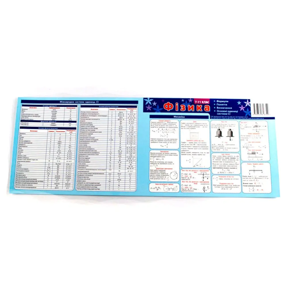 Картонка - подсказка Зирка "Физика" 7-11 классы, 20 х 15 см, 4 страницы 66446 138935_1