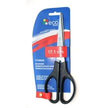 Ножиці офісні Eco-Eagle з нержавіючої сталі 17,1 см пластикові зелені  ручки TY800S-Green — фото 2
