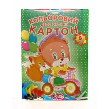 Картон цветной А4 8 листов, двусторонний, картонная папка РЮКЗАЧЕК ДКК-1