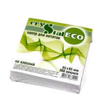 Папір для запису Crystal Eco 85 х 85 мм х 300 аркушів, колір білий, не клеєний 33.65