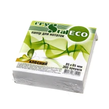 Папір для запису Crystal Eco 85 х 85 мм х 300 аркушів, колір білий, клеєний 33.66